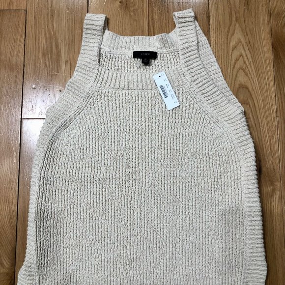 NWT J. Crew AM738 Sweater Tank in Natural / Off White, Size M - Picture 1 of 3